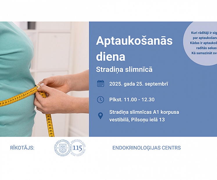 25. septembrī Stradiņa slimnīcā norisināsies informatīvs pasākums par aptaukošanos
