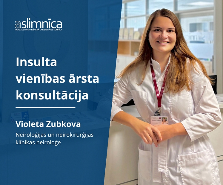 Austrumu slimnīcā no 2025. gada 14. novembra pieejamas Insulta vienības speciālistu ambulatorās konsultācijas atkārtota insulta risku profilaksei  