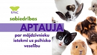 Aptauja: Neapšaubāmi, mājdzīvniekiem ir pozitīva ietekme psihiskās veselības saglabāšanā