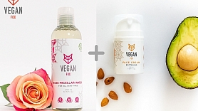 Testa rezultāti: "Vegan Fox" komplekts – Rožu micelārais ūdens ādas attīrīšanai un Mīkstinošs sejas krēms